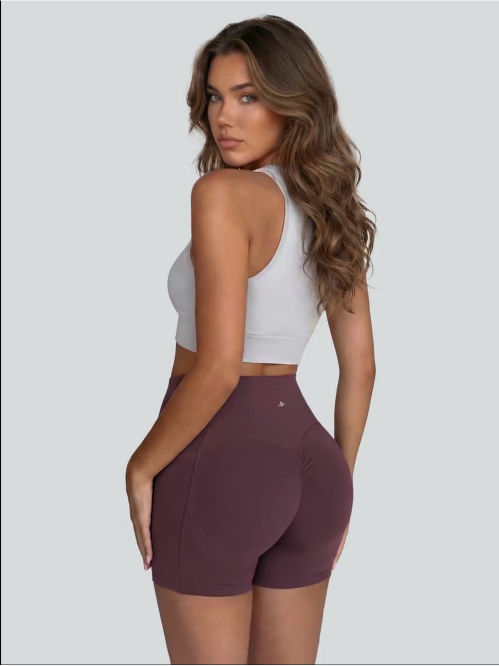 NWT Halara high-Waist Sculpting Shorts in Plum